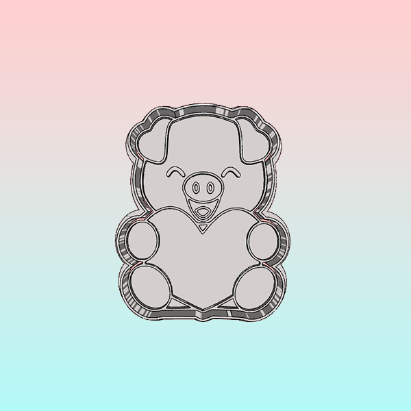 Cortador Puerquito con Corazón 8 cm